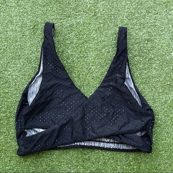 Maaji Twist Impact Reversible Sports Bra Black Gray Large Preowned activewear - Picture 8 of 8